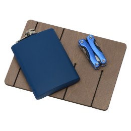 Подарочный набор "Путешественник" с флягой и мультитулом, синий