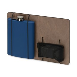 Подарочный набор "Путешественник" с флягой и мультитулом, синий