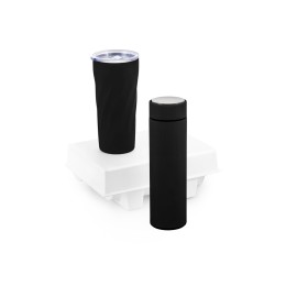 Подарочный набор "FAMILY" с термосом и термокружкой, черный