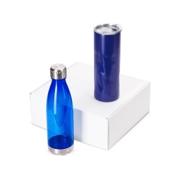 Подарочный набор с термокружкой и бутылкой «Water cross», синий