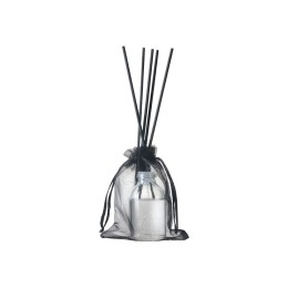 Диффузор с ароматом "Еловые шишки и хвоя", 30мл, стекло, пробка, палочки 5 шт., мешочек из органзы черный