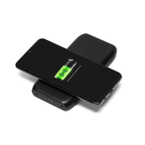 Портативное беспроводное зарядное устройство с док-станцией "Uniq", 10000 mah, черный