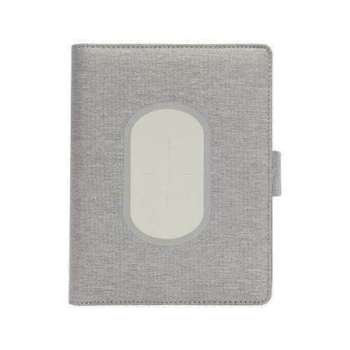 Органайзер с беспроводной зарядкой 5000 mAh "Powernote", светло-серый (P)