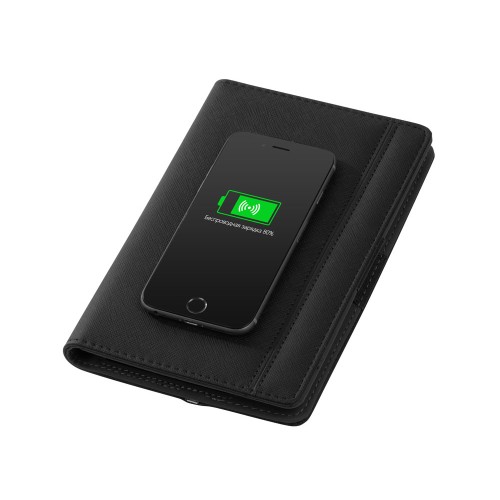 Органайзер с функцией беспроводной зарядки "Manner", 5000 mah, черный