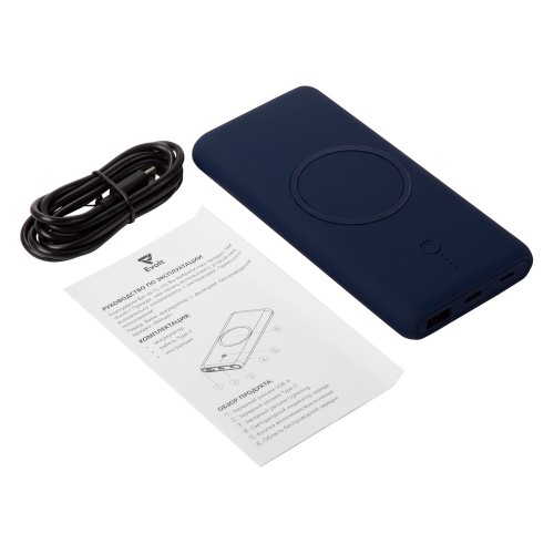 Внешний беспроводной аккумулятор c QC/PD "Reload", 10000 mAh, темно-синий (Р)