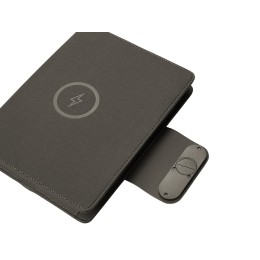 Подарочный набор металлическая ручка и блокнот А5 "Twilight"  со светящимся логотипом и пауэрбэнком