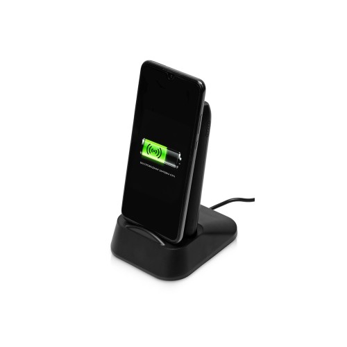 Портативное беспроводное зарядное устройство с док-станцией "Uniq", 10000 mah, черный