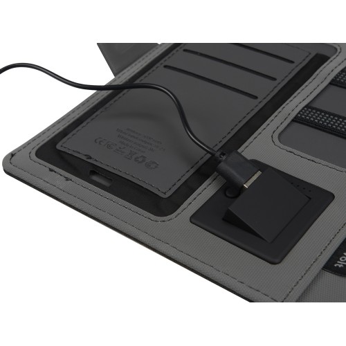 Органайзер с беспроводной зарядкой 5000 mAh "Powernote", светло-серый