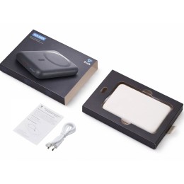 Магнитный внешний беспроводной аккумулятор «Polarix», QC/PD, 10000 мАч, слоновая кость