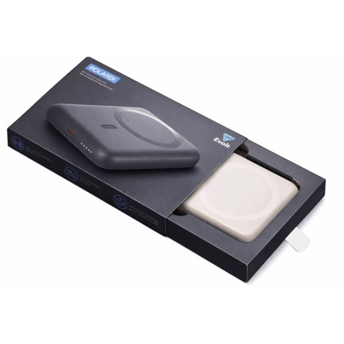 Магнитный внешний беспроводной аккумулятор «Polarix», QC/PD, 10000 мАч, слоновая кость