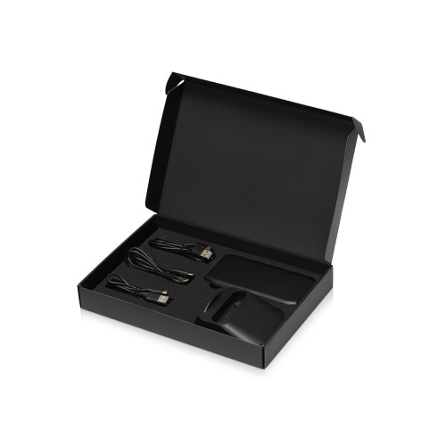 Портативное беспроводное зарядное устройство с док-станцией "Uniq", 10000 mah, черный