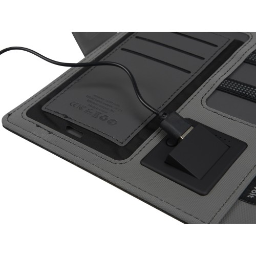 Органайзер с беспроводной зарядкой 5000 mAh "Powernote", темно-серый