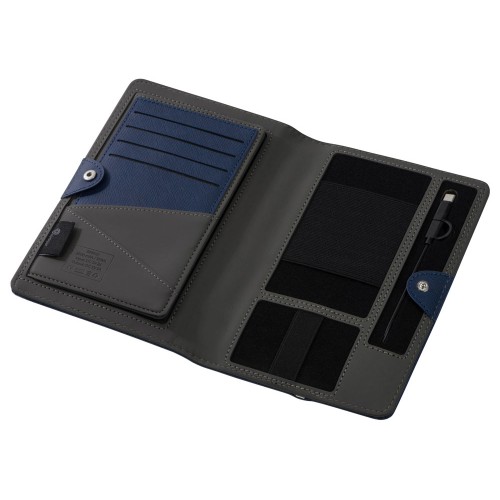 Органайзер с функцией беспроводной зарядки "Manner", 5000 mah, темно-синий