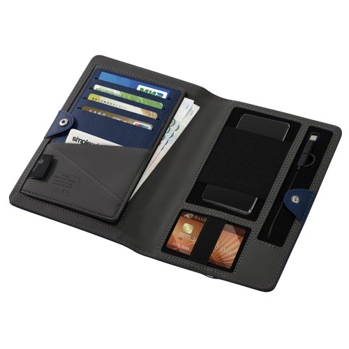 Органайзер с функцией беспроводной зарядки "Manner", 5000 mah, темно-синий