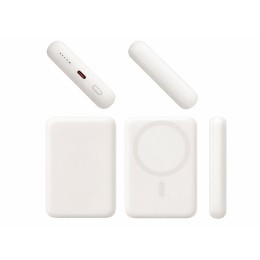 Магнитный внешний беспроводной аккумулятор «Polarix», QC/PD, 10000 мАч, слоновая кость