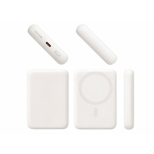 Магнитный внешний беспроводной аккумулятор «Polarix», QC/PD, 10000 мАч, слоновая кость