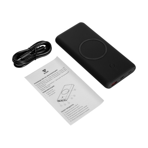 Внешний беспроводной аккумулятор c QC/PD "Reload", 10000 mAh, черный (Р)