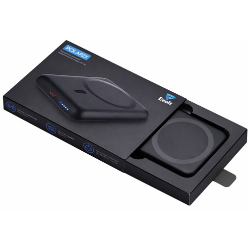 Магнитный внешний беспроводной аккумулятор «Polarix», QC/PD, 10000 мАч, черный