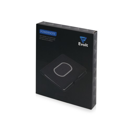 Органайзер с беспроводной зарядкой 5000 mAh "Powernote", темно-серый