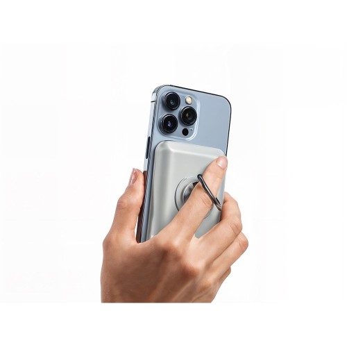 Магнитный беспроводной внешний аккумулятор "MagnetIQ", 5000 mah, 10 W, серый Cool gray 7C