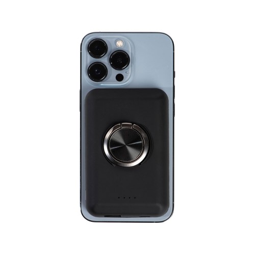 Магнитный беспроводной внешний аккумулятор "MagnetIQ", 5000 mah, 10 W, черный (Р)