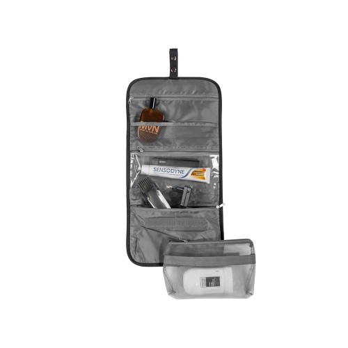 Несессер для путешествий со съемной косметичкой "Flat", черный