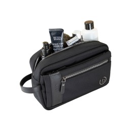 Несессер мужской BUGATTI НЕРО | NERO, чёрный, нейлон 1680D/кожа, 24х7,5х16 см