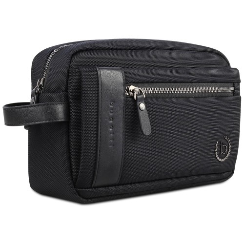 Несессер мужской BUGATTI НЕРО | NERO, чёрный, нейлон 1680D/кожа, 24х7,5х16 см