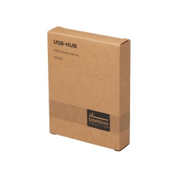 USB хаб «Memo», 2*USB, 2*Type C, бамбук