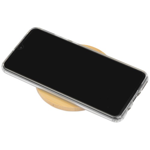 Беспроводное зарядное устройство из бамбука "Cap", натуральный