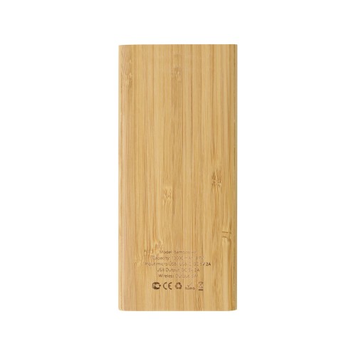Внешний беспроводной аккумулятор из бамбука "Bamboo Air", 10000 mAh