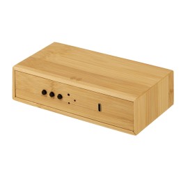 Часы настольные с беспроводной зарядкой «Index», 10 Вт, бамбук (Р)