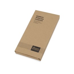 Беспроводное зарядное устройство-органайзер из бамбука "Timber", натуральный/белый