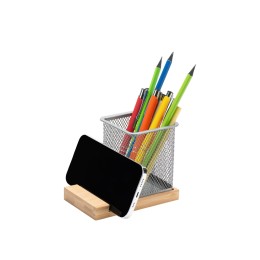 Подставка для ручек и телефона "Fika", натуральный/серый