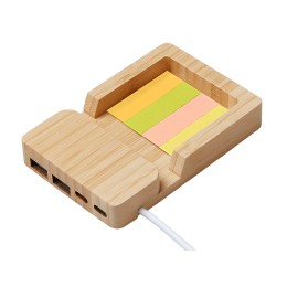 USB хаб «Memo», 2*USB, 2*Type C, бамбук