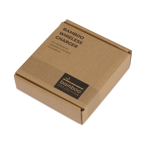 Беспроводное зарядное устройство из бамбука "Cap", натуральный