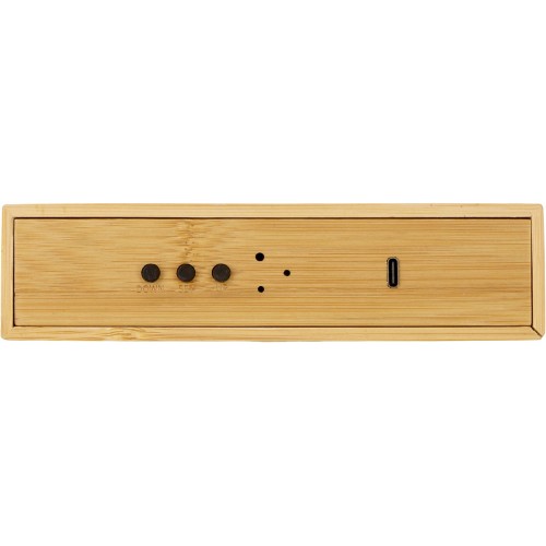 Часы настольные с беспроводной зарядкой «Index», 10 Вт, бамбук (Р)