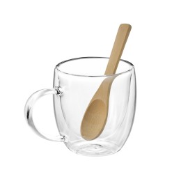 Кружка с двойными стенками на подставке с ложкой "Teatrio"
