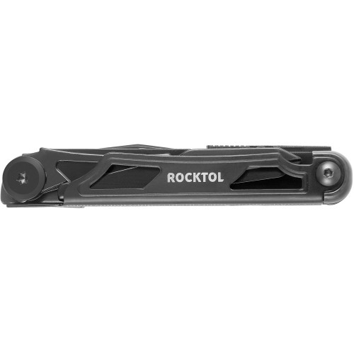Нож-мультитул Rocktol 12 в 1, кожаный чехол, черный