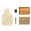 Подарочный набор для кухни с фартуком, подносом, мельницей и специями