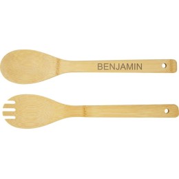 Argulls, бамбуковая салатница и приборы, natural