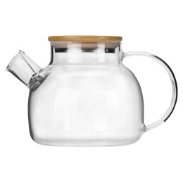 Стеклянный заварочный чайник Sencha с бамбуковой крышкой