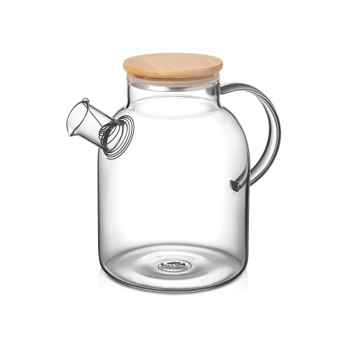 Стеклянный чайник с бамбуковой крышкой "Sencha M"
