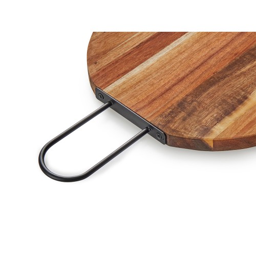 Деревянная круглая доска из акации с металлической ручкой "Кира"