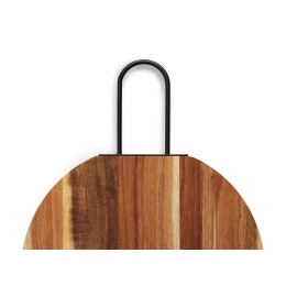 Деревянная круглая доска из акации с металлической ручкой "Кира"