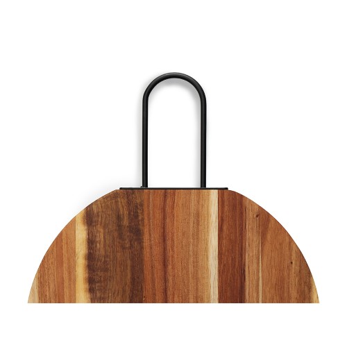 Деревянная круглая доска из акации с металлической ручкой "Кира"