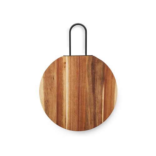 Деревянная круглая доска из акации с металлической ручкой "Кира"