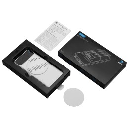 Магнитный беспроводной внешний аккумулятор со встроенными кабелями «Мэни»,быстаря зарядка, 10000 мАч, белый