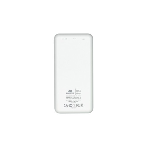 RIVACASE VA2571 (20000 мАч) QC/PD внешний аккумулятор, белый 12/24
