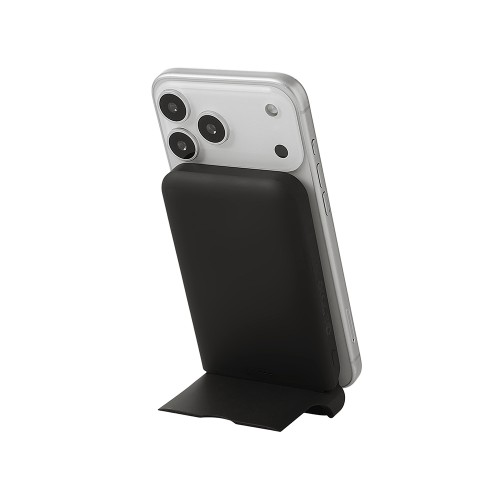 Беспроводной внешний аккумулятор с подсветкой лого и подставкой «Magflash», 10000 мАч, 15 Вт, черный